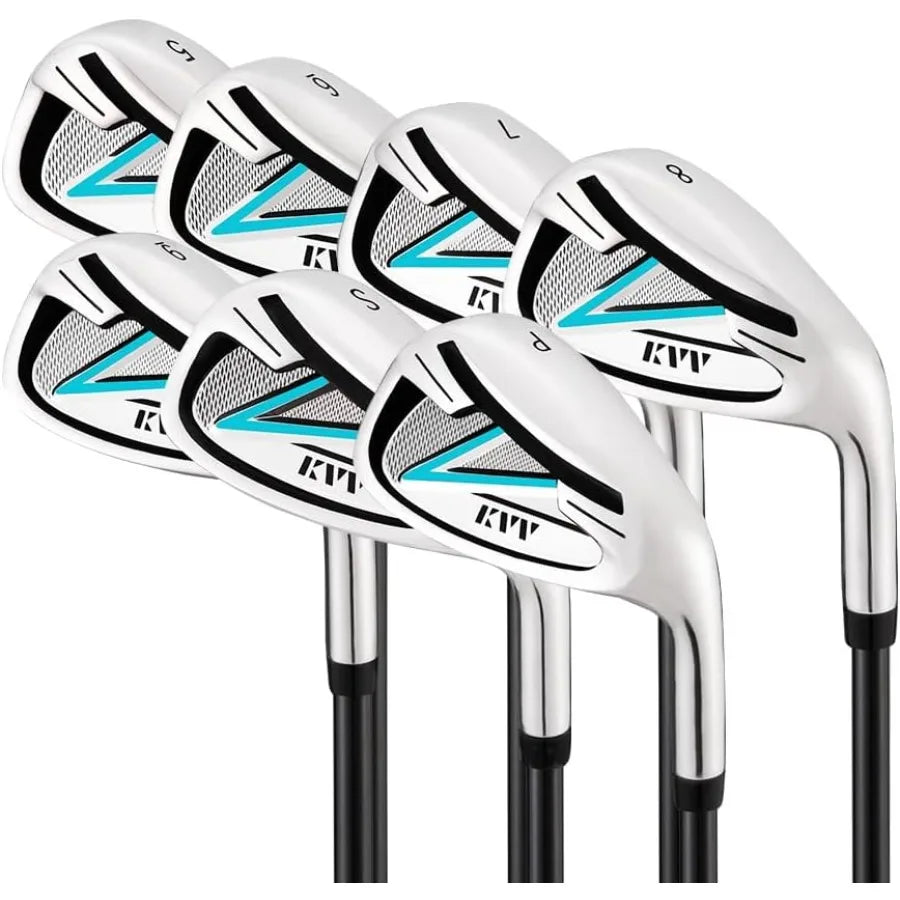 Premium Right Hand Golf Club Set 11-Piece Set for Women, Including Drive, Fairway Hybrid, 5-P Irons & Putter, Steel Shaft Regular Fl
