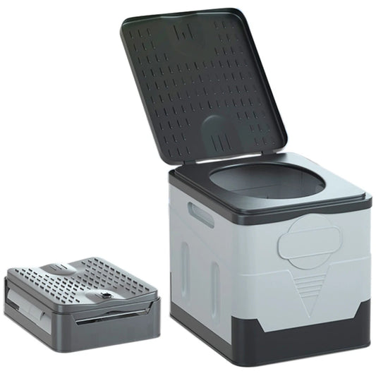 Multifunction Bedpan, Portable Outdoor Folding Toilet, Strong Bearing Capacity, Reusable Trash Can for Camping Hiking