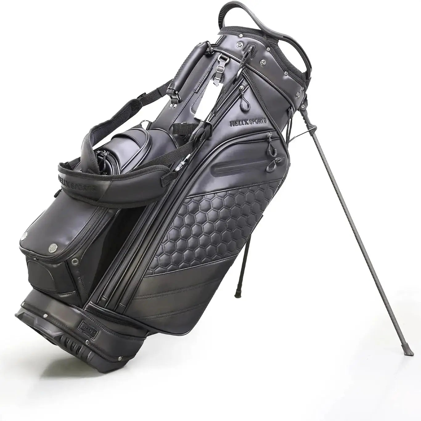 HELIX Lightweight 14 Way Full Length Dividers, PU Leather Golf Stand Bag for Men, Easy to Clean