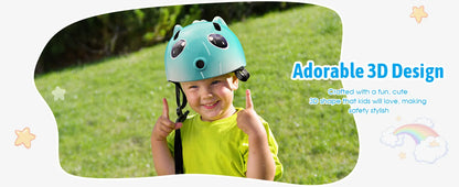 Toddler Kids Bike Helmet, 3D Children Bicycle Helmet for Boys and Girls, Adjustable Age 3-10