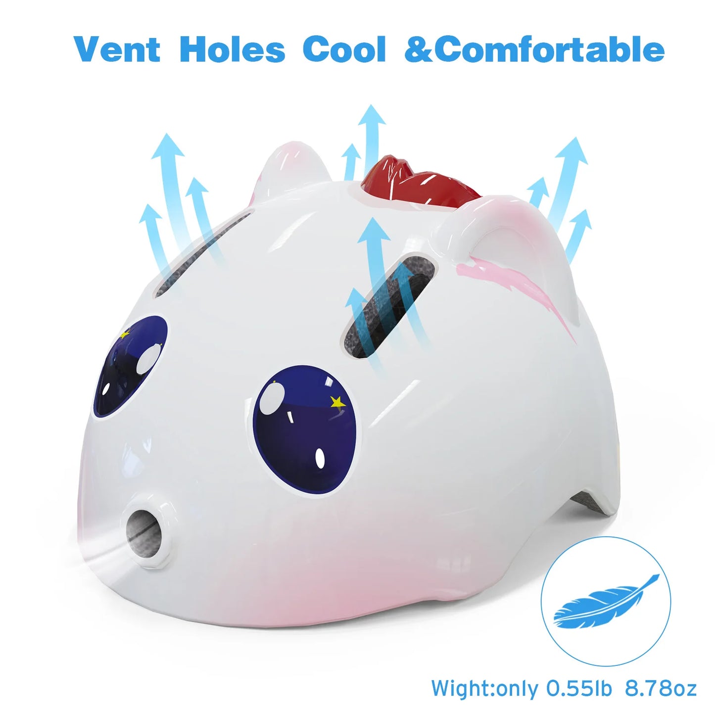 Toddler Kids Bike Helmet, 3D Children Bicycle Helmet for Boys and Girls, Adjustable Age 3-10