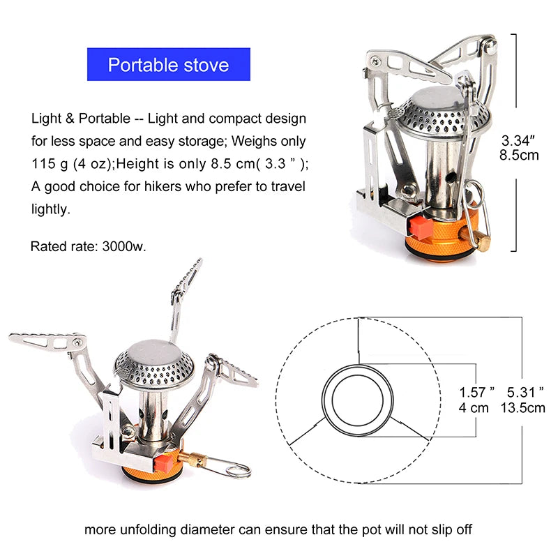 Widesea Camping Cookware Set, Outdoor Tableware, Burner Stove, Folding Knife and Fork