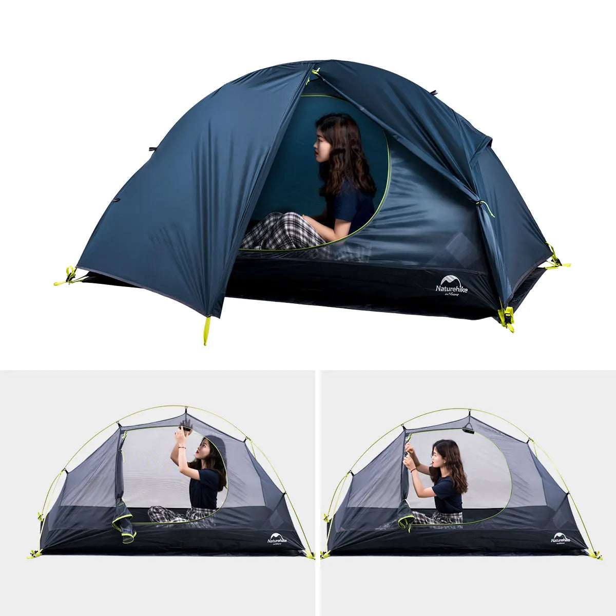 Naturehike Cycling Tent 20D Single Person Ultralight Outdoor Camping, Climbing Waterproof Tents