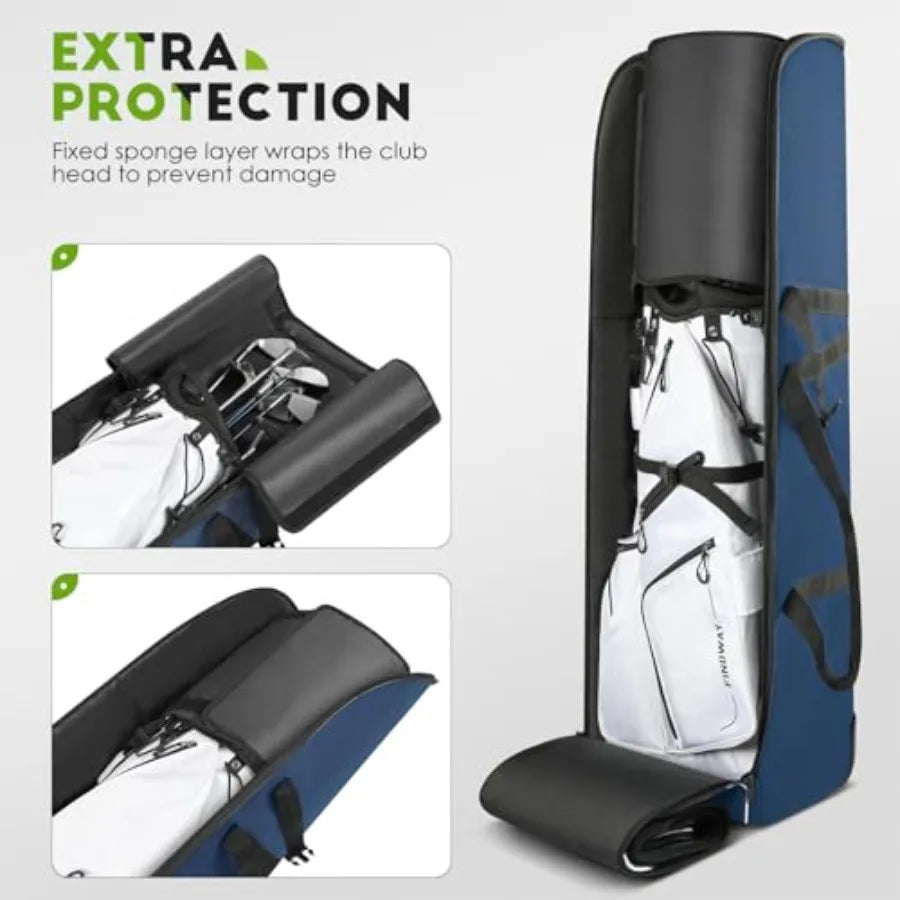 Golf Travel Bag for Airlines, 900D Heavy Duty Oxford Golf Travel Case with Wheels.