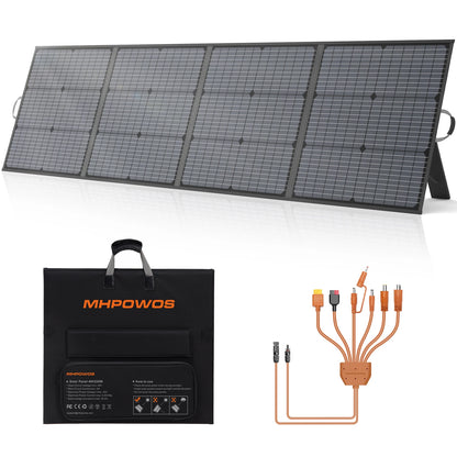 MHPOWOS 220/400W Lightweight Portable Solar Panel, Foldable Solar Panel with Kickstands for RV, Camping, Off Grid System