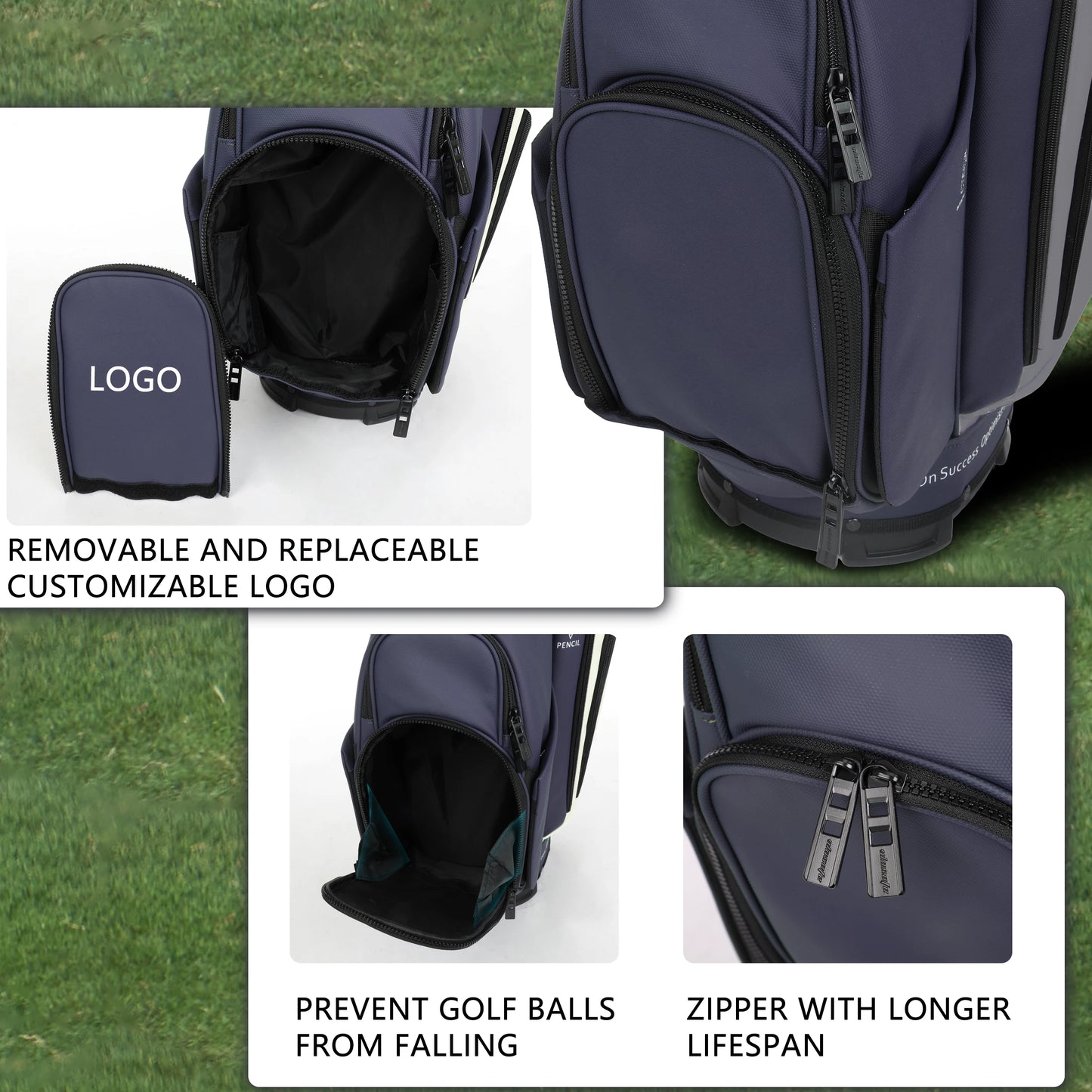 PU Leather Lightweight Men/Women Golf Bag, Multiple 10 Pockets, 14-Way Dividers,Cooler Pouch Golf Cart Bag