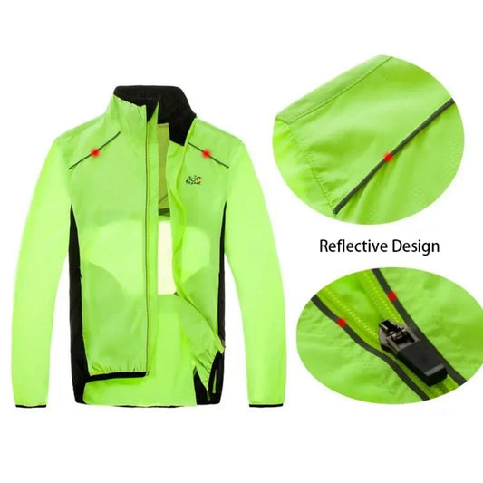 Reflective Men's Rain Jacket, Waterproof Windbreaker for Running, Cycling, Golf, Bicycle Wear