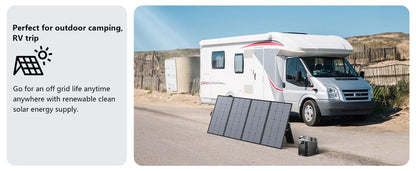 MHPOWOS 220/400W Lightweight Portable Solar Panel, Foldable Solar Panel with Kickstands for RV, Camping, Off Grid System