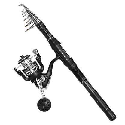 NEW Fishing Rod and Reel Combo, Portable, With Fishing Line Lures Carry Bag