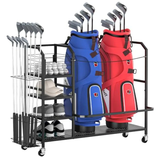 Golf Bag Storage with Big Capacity Organizer for Golf Bag and Equipment