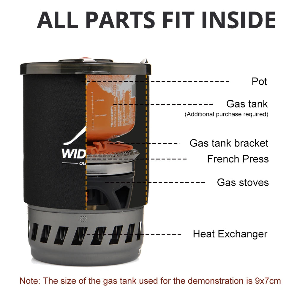 Widesea Camping Cooking System with Heat Exchanger, Outdoor Gas Stove Burner