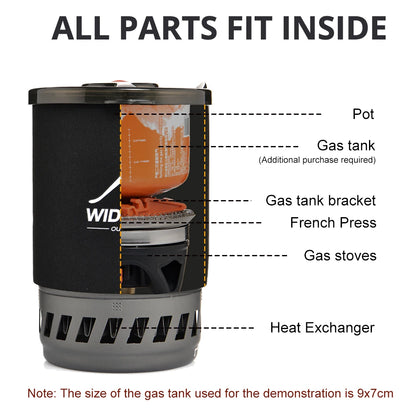 Widesea Camping Cooking System with Heat Exchanger, Outdoor Gas Stove Burner