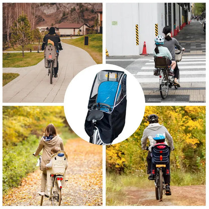 Bicycle Child Seat With Rain Cover, Waterproof and Windproof