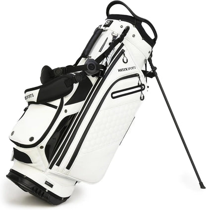HELIX Lightweight 14 Way Full Length Dividers, PU Leather Golf Stand Bag for Men, Easy to Clean