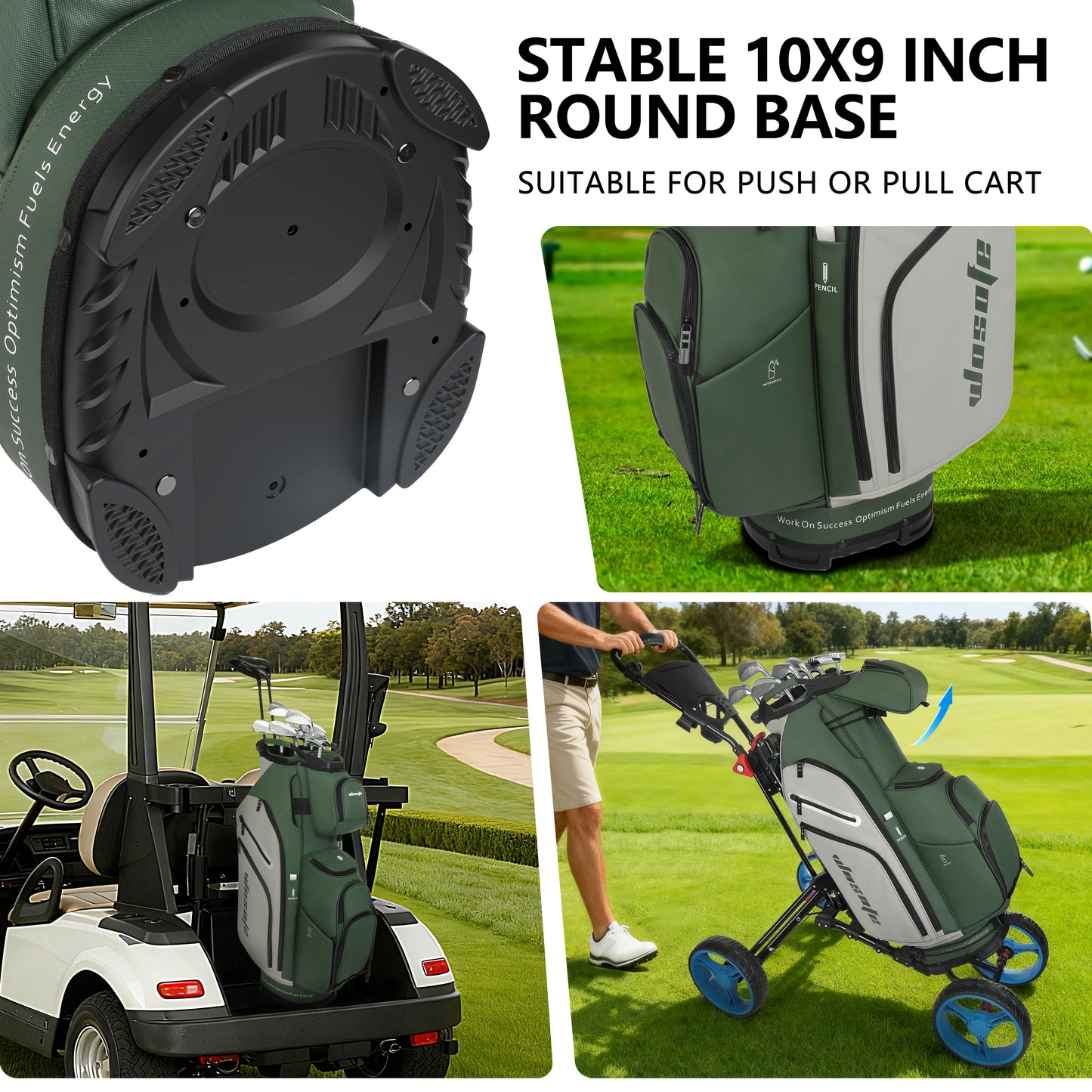 PU Leather Lightweight Men/Women Golf Bag, Multiple 10 Pockets, 14-Way Dividers,Cooler Pouch Golf Cart Bag