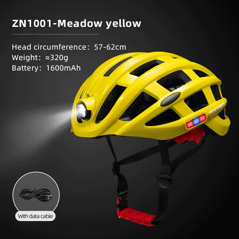 ROCKBROS Cycling Light Helmet, USB Charging Electric LED Front Light Helmet For Night Cycling