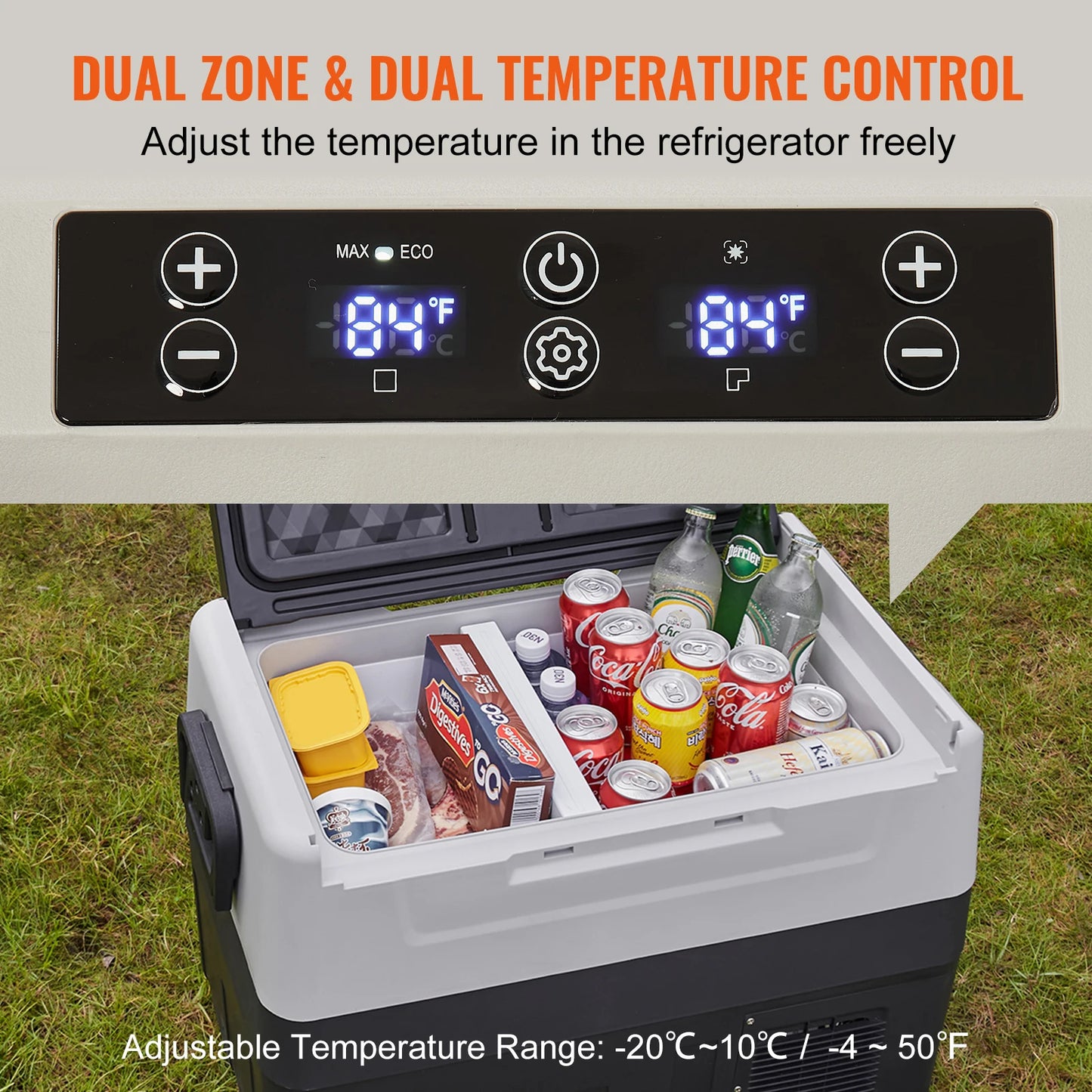 SucceBuy 35/45/55L Portable Electric Cooler, Car Refrigerator with Wheel Compressor Freezer for Camping