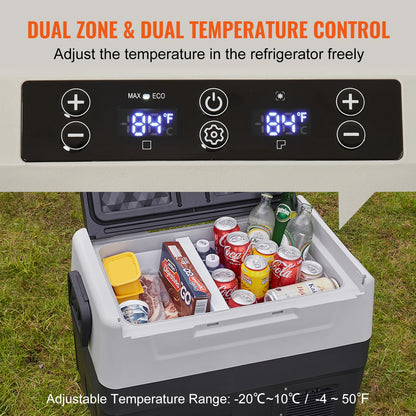 SucceBuy 35/45/55L Portable Electric Cooler, Car Refrigerator with Wheel Compressor Freezer for Camping