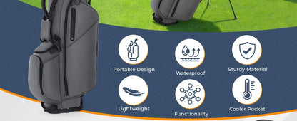 Golf Stand Bag, Lightweight Golf Bags with 7 Way Full-Length Dividers, Weather-Resistant, Cooler Pockets