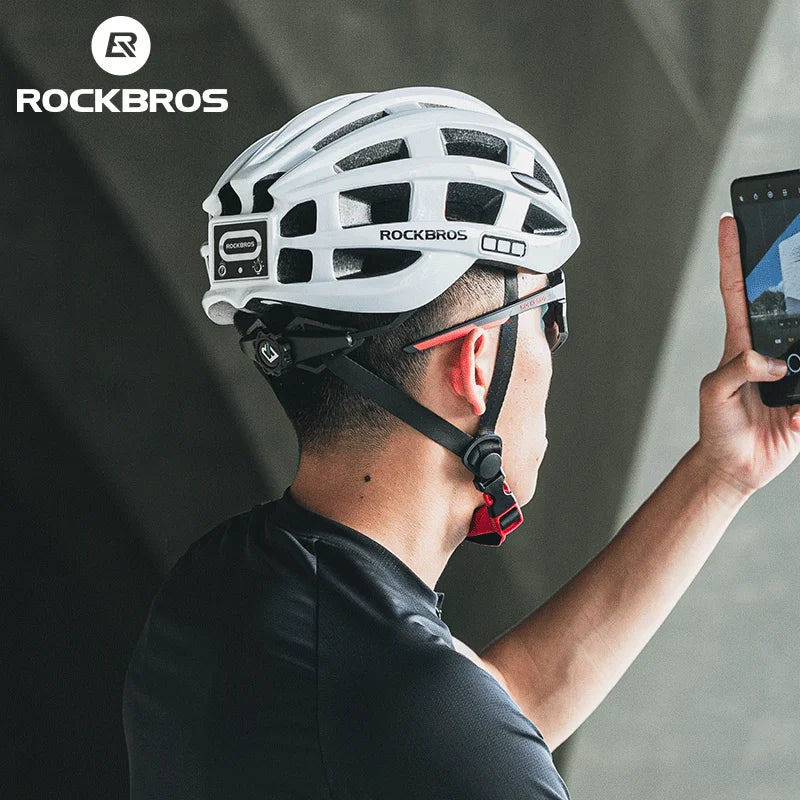 ROCKBROS Cycling Light Helmet, USB Charging Electric LED Front Light Helmet For Night Cycling