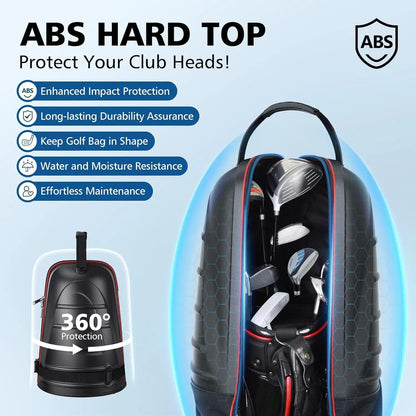 Golf Travel Bags for Airlines with Wheels, Hard Case Top and 1680D Heavy Duty Oxford Protect Golf Clubs