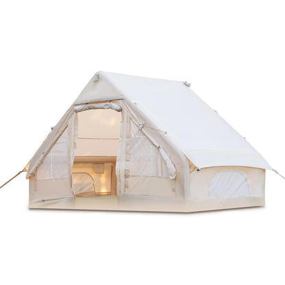 4-6 Person House Instant Glamping Camping Tents, House Oxford Fabric Inflatable Camping Tent With Storage Bag