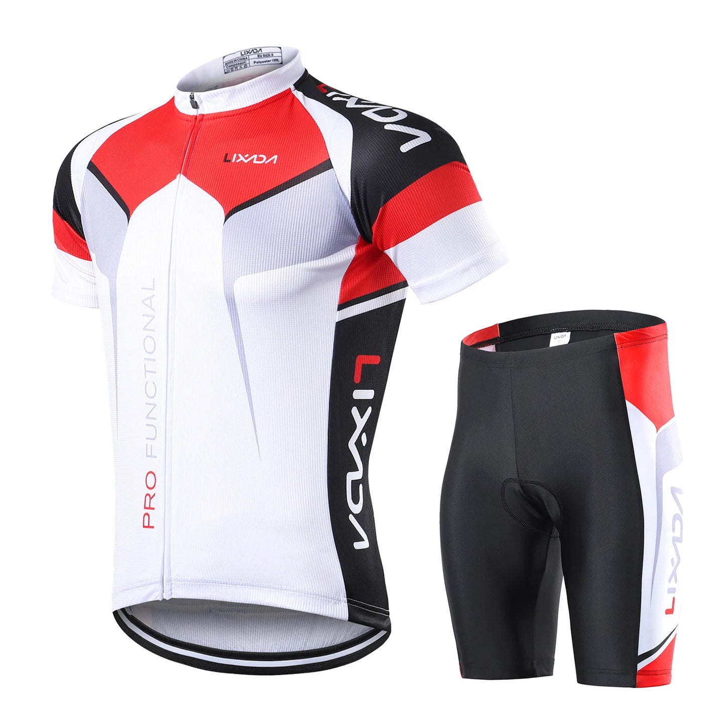 Men Breathable Quick Dry Comfortable Short Sleeve Jersey + Padded Cycle Shorts