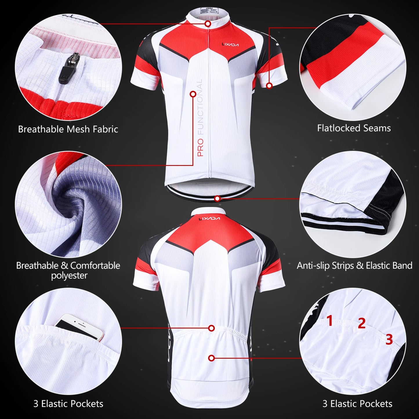 Men Breathable Quick Dry Comfortable Short Sleeve Jersey + Padded Cycle Shorts