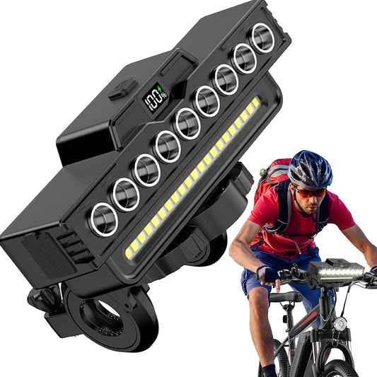 9 LED High Brightness Bike Light 7 Modes Front Warning, Flashlight IPX5 Waterproof