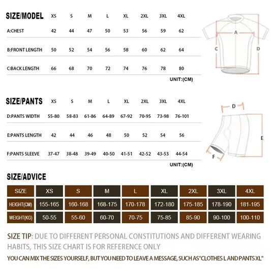 RAUDAX Summer Short Sleeve Cycling Jersey Set