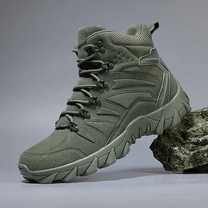 Men's casual tactical boots, lightweight, side zipper