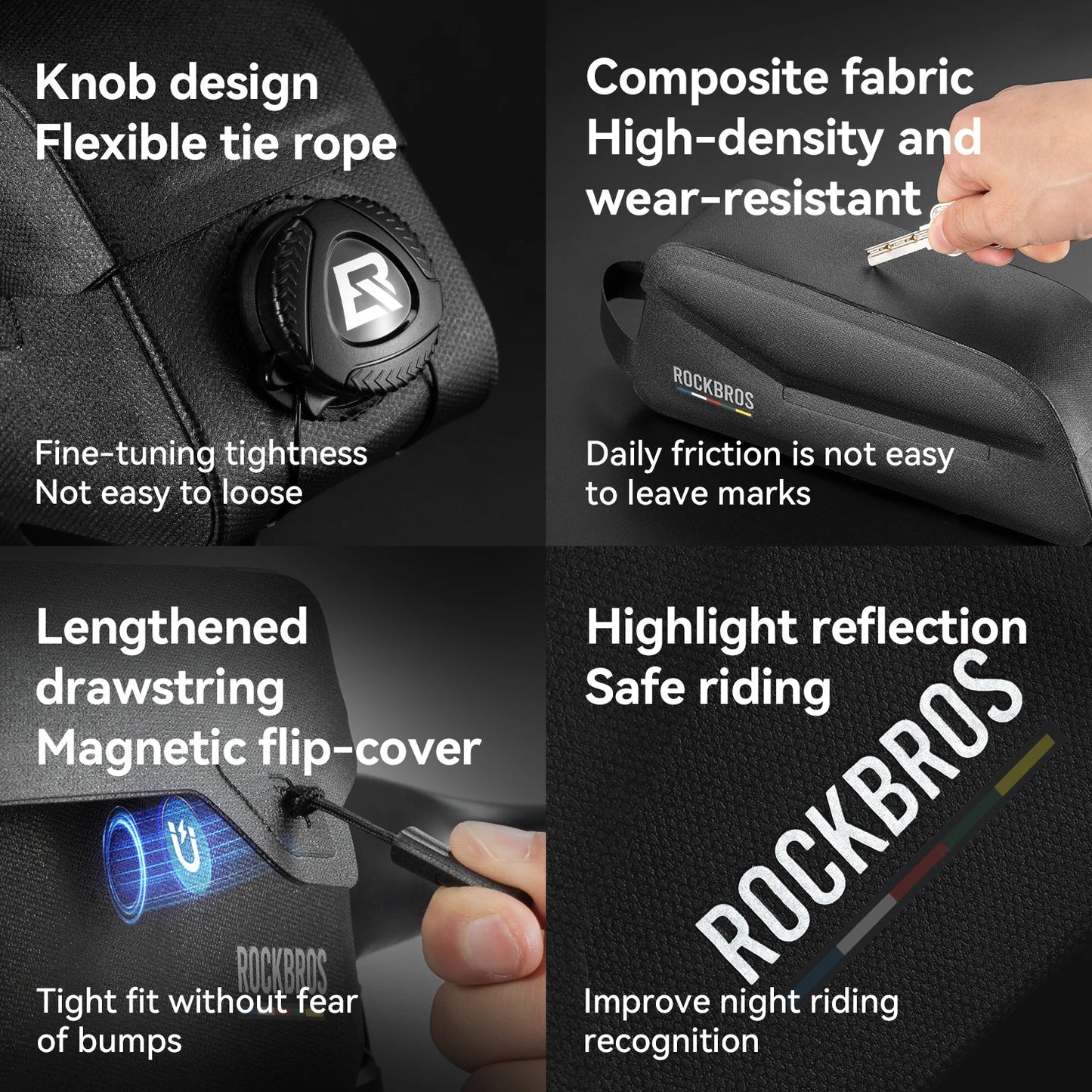 ROCKBROS ROAD TO SKY Magnetic Bicycle Bags, Waterproof Suction Front Bag