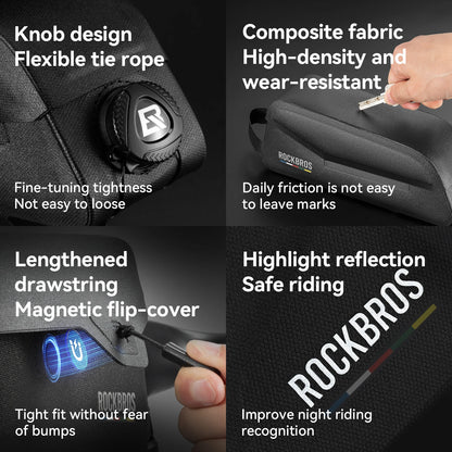 ROCKBROS ROAD TO SKY Magnetic Bicycle Bags, Waterproof Suction Front Bag