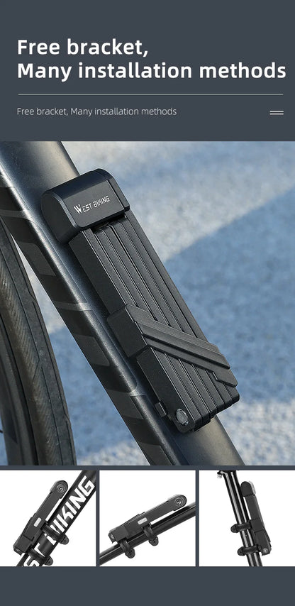 WEST BIKING Anti-Theft Bicycle Folding Lock