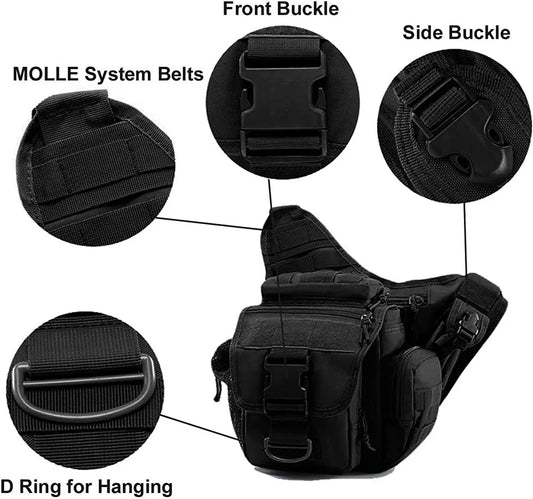 Outdoor Men Tactical Shoulder Bag, Fishing EDC Sling Bag