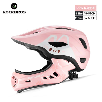 ROCKBROS Child Cycling Helmet, Impact Resistant Detachable Full Face Helmet