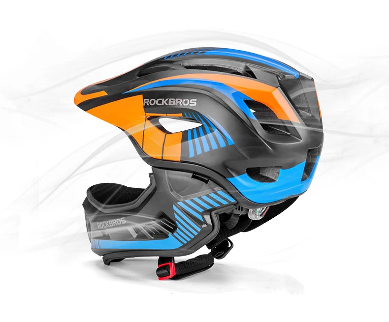 ROCKBROS Child Cycling Helmet, Impact Resistant Detachable Full Face Helmet