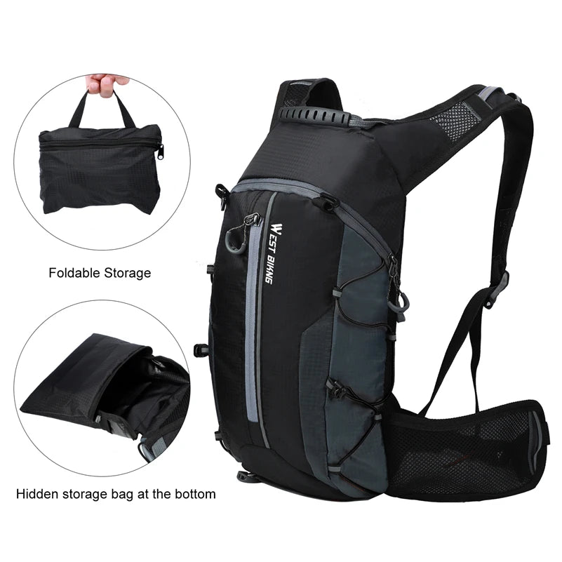 WEST BIKING Outdoor Water Repellent Sports Bag, Cycling Hydration Backpack