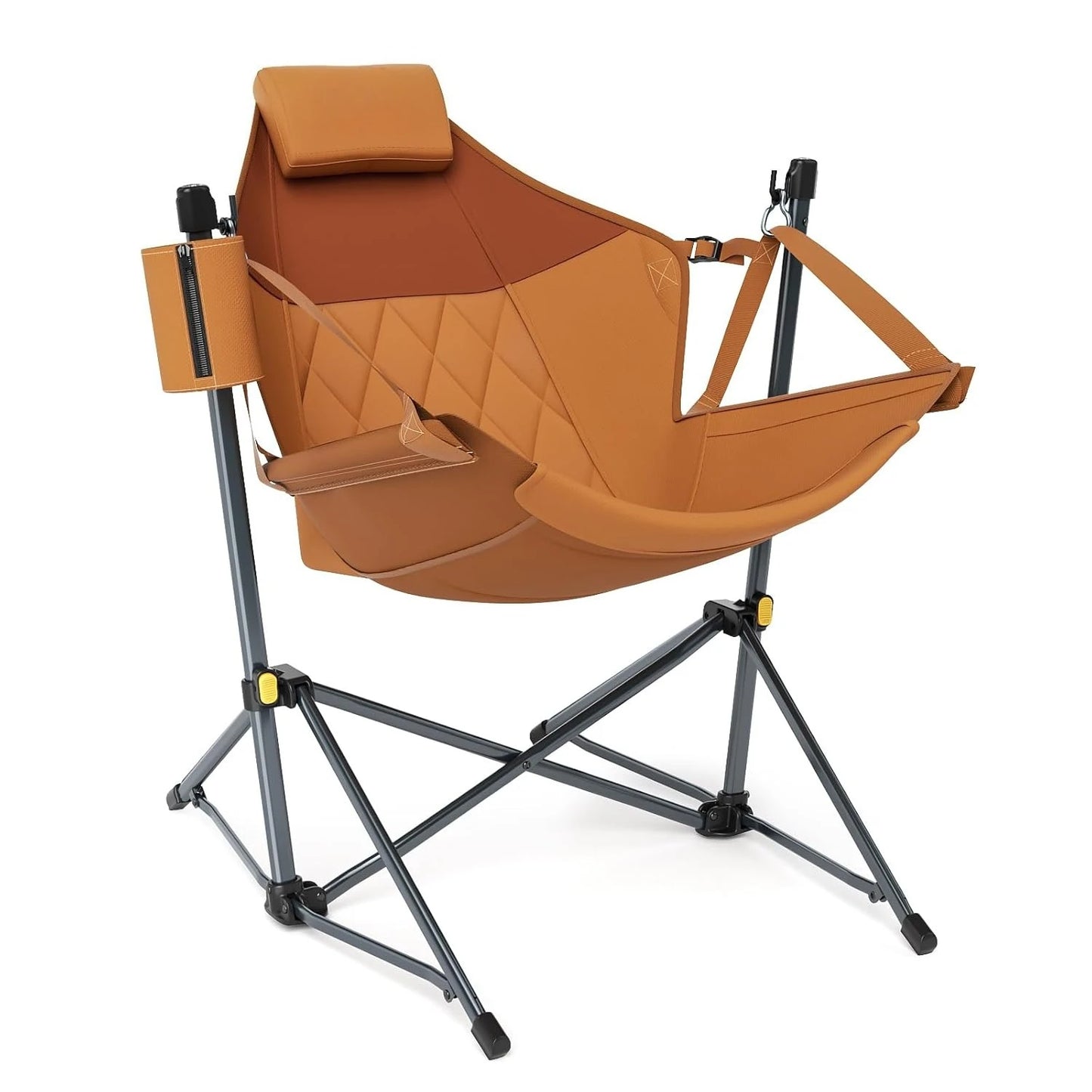 Hammock Camping Chair with Adjustable Backrest, Heavy Duty Folding Hammock Chair Supports 300 lbs.