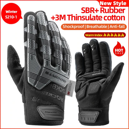ROCKBROS Cycling Gloves, Thickened Pad Shockproof, Breathable