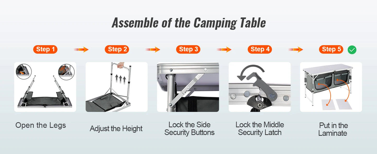 SucceBuy Camping Kitchen Table Quick set-up
