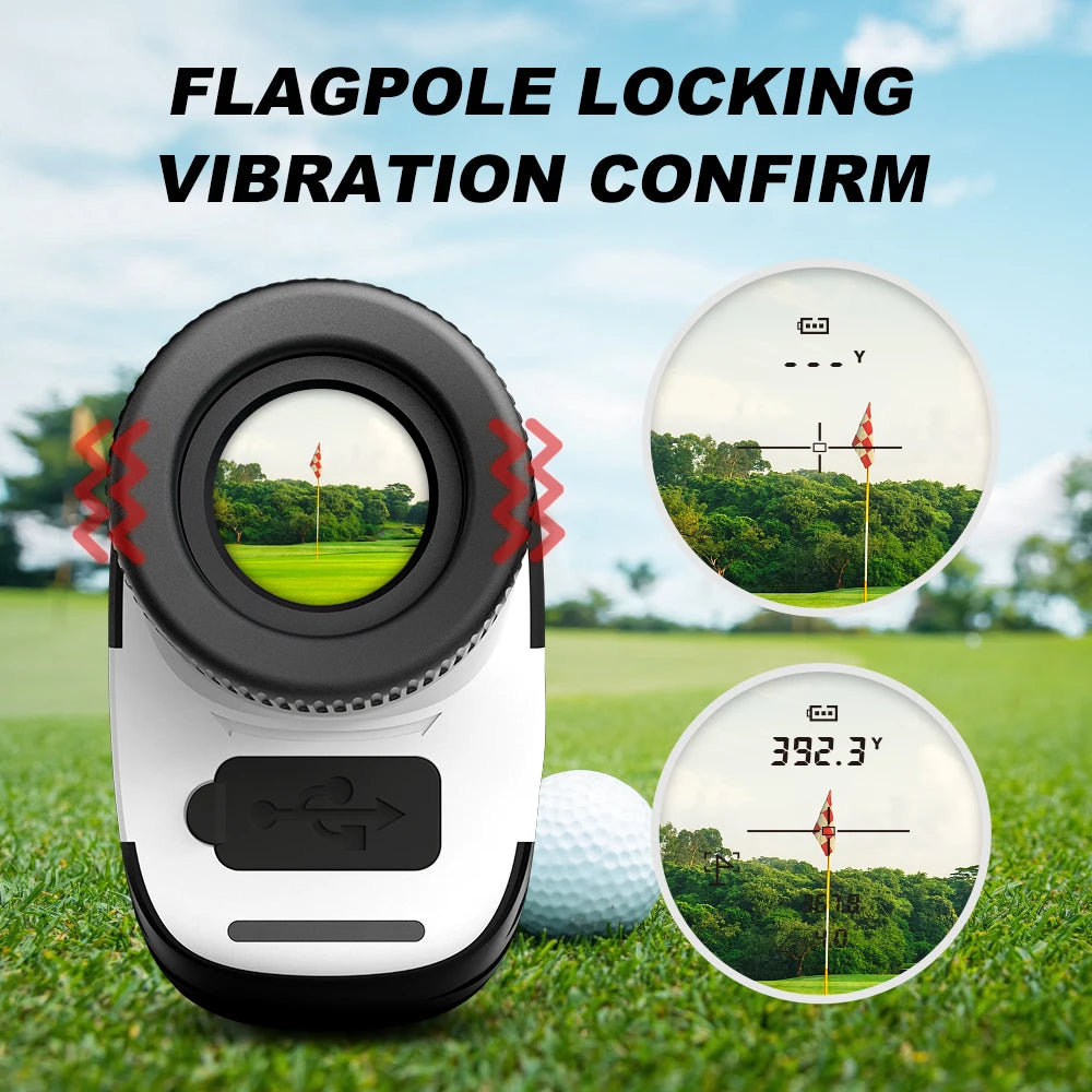 REVASRI Golf Rangefinder with Angle Switch, 1300 Yards, Flag Lock Vibration, Rechargeable with Magnetic Design