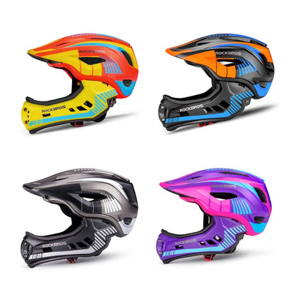ROCKBROS Child Cycling Helmet, Impact Resistant Detachable Full Face Helmet