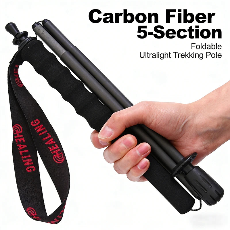 Local+ 2PCs Trekking Poles, Carbon Fiber 115g Ultra-Light Hiking Poles
