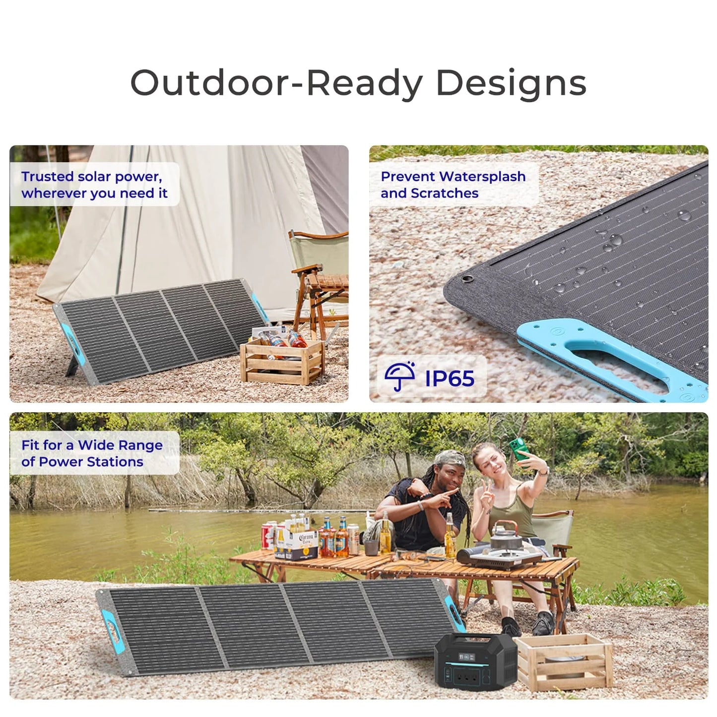 Renogy 200W Portable Solar Panel, IP65 Waterproof Foldable Solar Panel, Solar Charger for Power Station, RV Camping