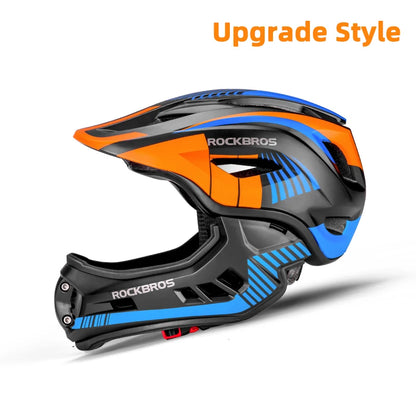 ROCKBROS Child Cycling Helmet, Impact Resistant Detachable Full Face Helmet