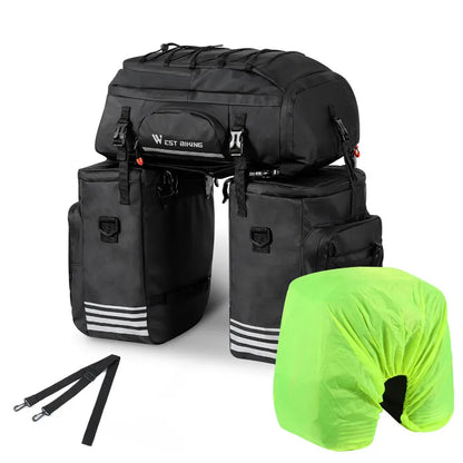 WEST BIKING Bicycle Rear Seat Bag, Waterproof Bike Pannier Bag, Multifunctional Bike Storage Bag