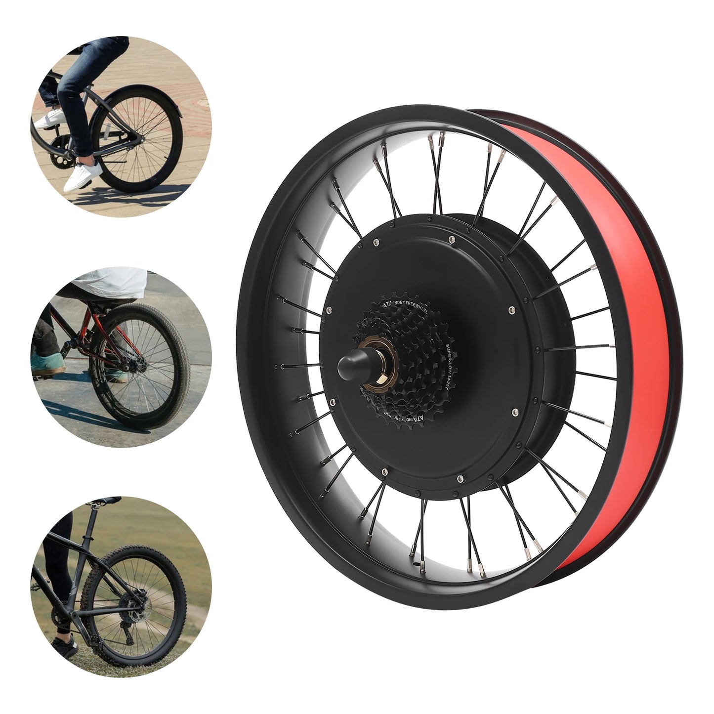 1000W Ebike Conversion DC Brushless Motor Kit, Rear Wheel Electric Bicycle Hub Motor Kit for 20inch Wheel Bicycle