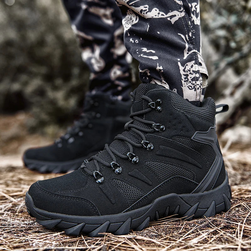 Men's casual tactical boots, lightweight, side zipper