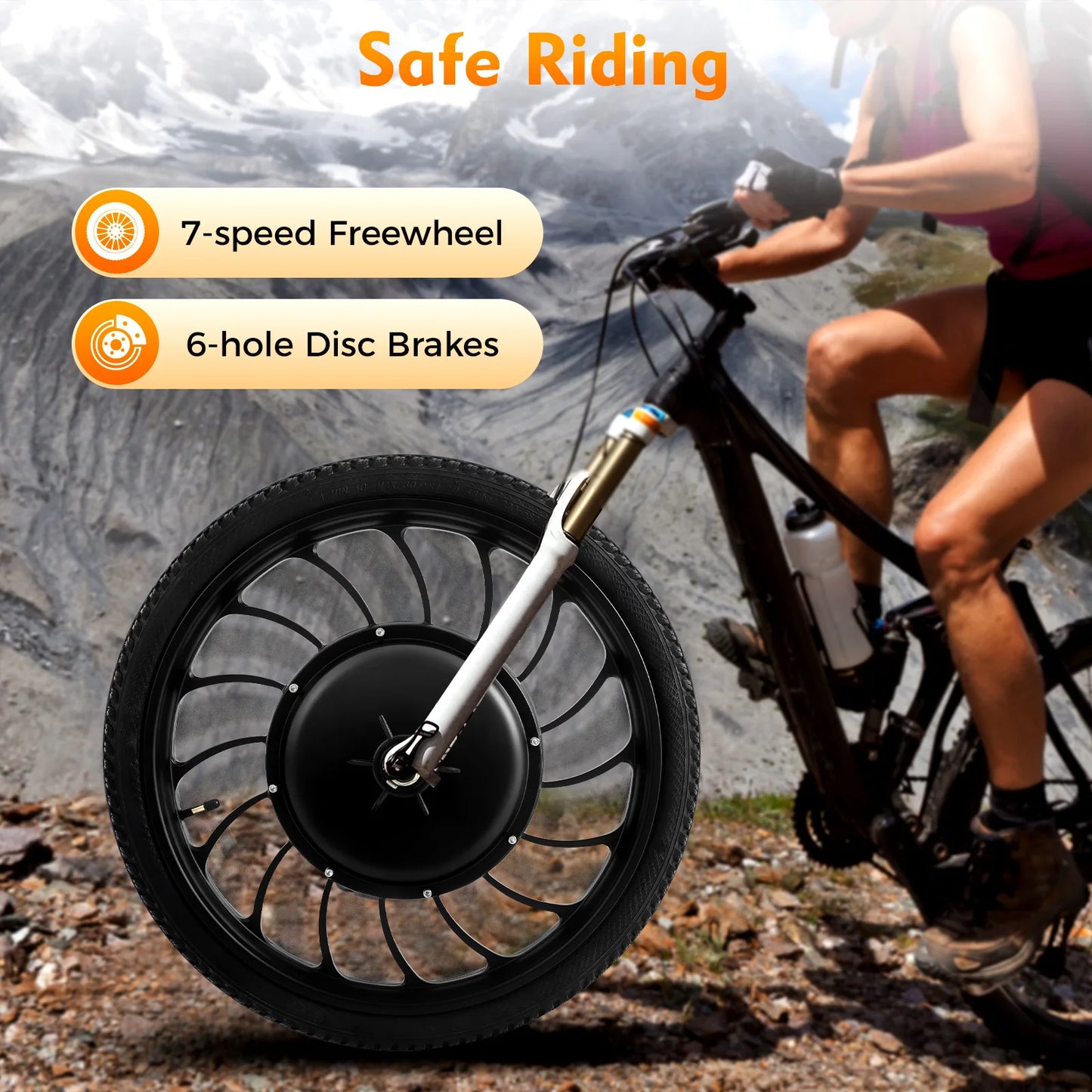 1000W 48V Electric Bicycle Motor Wheel Powerful Function Speed And Passion Anti-slip